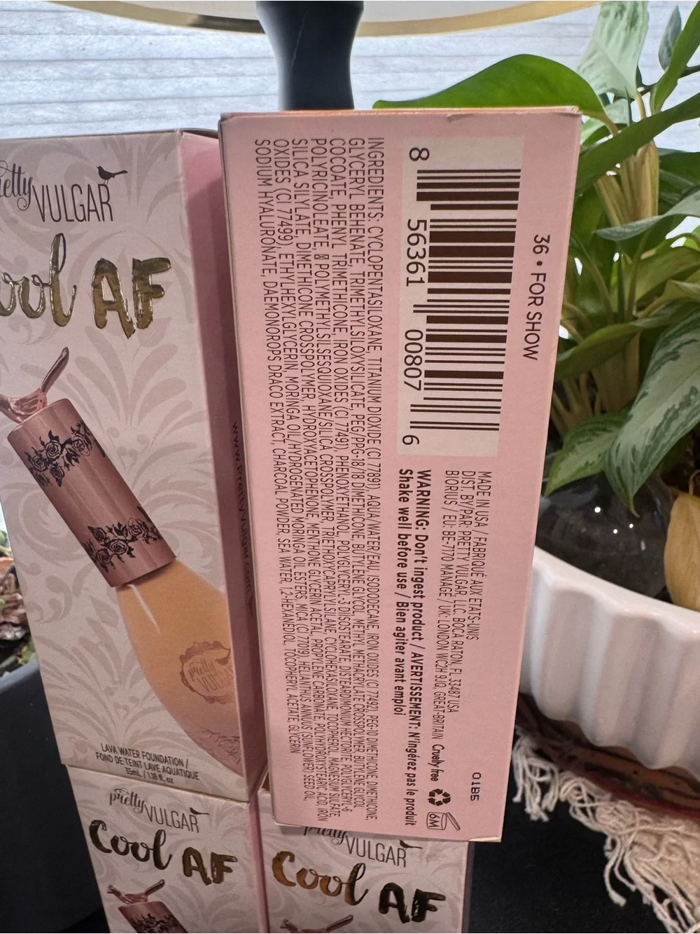 Lot 4 Pretty Vulgar Cool AF Lava Water Foundation 36 for show shade Full 1.18oz